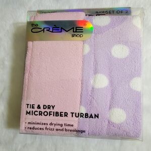 The Crème Shop Pink and Purple Microfiber Turban Set